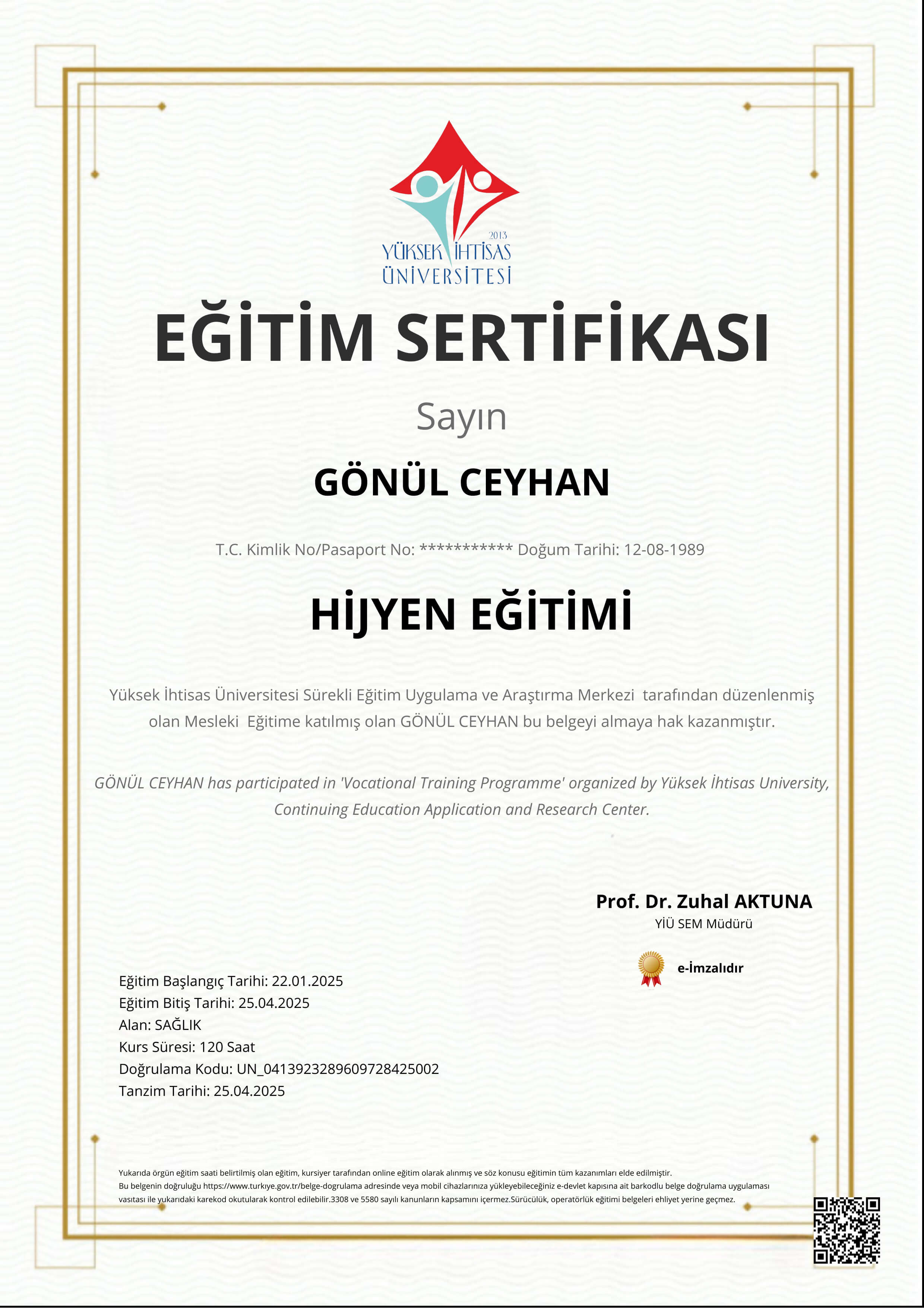 HİJYEN EĞİTİMİ