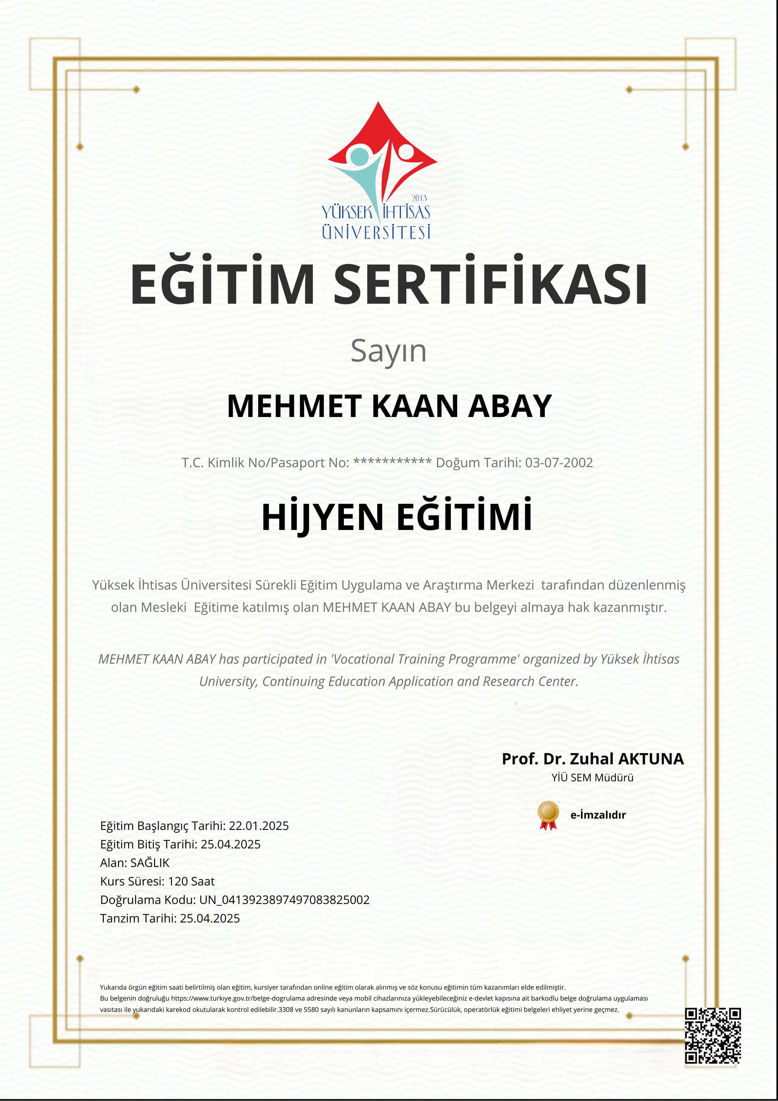 HİJYEN EĞİTİMİ